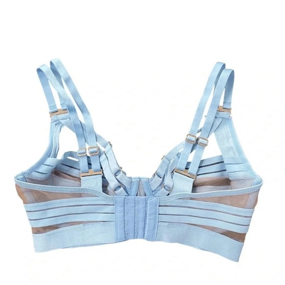 Honey Birdette Linda C Light Blue Mesh Bra Size 32G Bondage - Picture 3 of 9